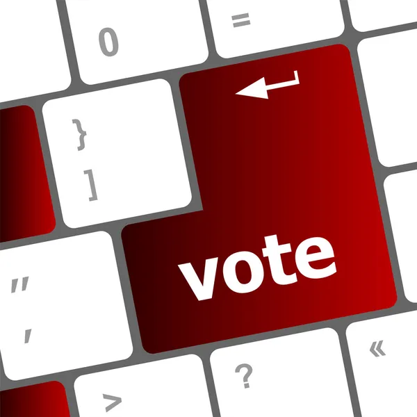 Кнопка голосування на клавіатурі комп'ютера — стокове фото