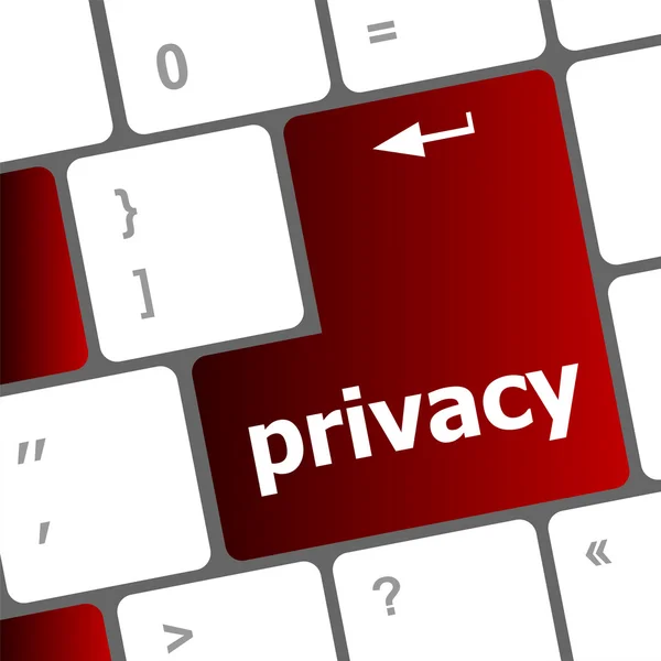 Privacy knop op computer toets op het toetsenbord — Stockfoto