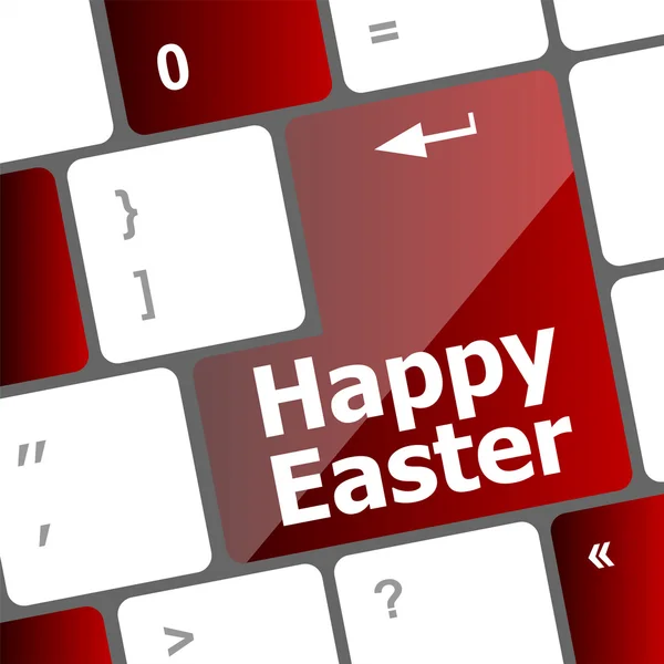 Frohe Ostern Text-Taste auf Tastatur-Tasten — Stockfoto