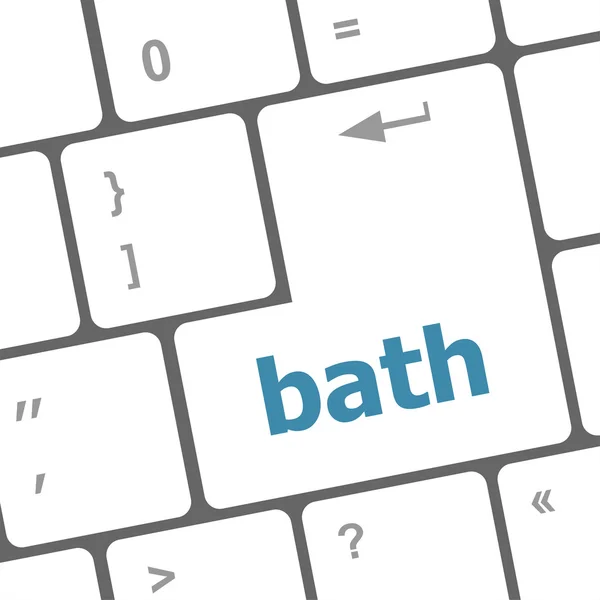 Mot de bain sur la touche clavier, ordinateur portable — Photo