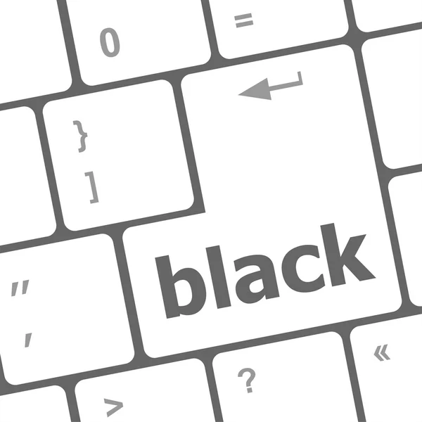 Negro entrar botón en la computadora pc teclado clave — Foto de Stock