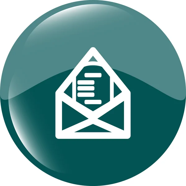 Mail enveloppe pictogram web knop geïsoleerd op wit — Stockfoto