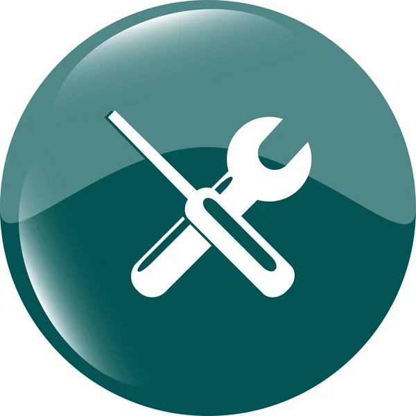 Chave de fenda ajustável e botão web ícone de chave de fenda isolado no branco — Fotografia de Stock