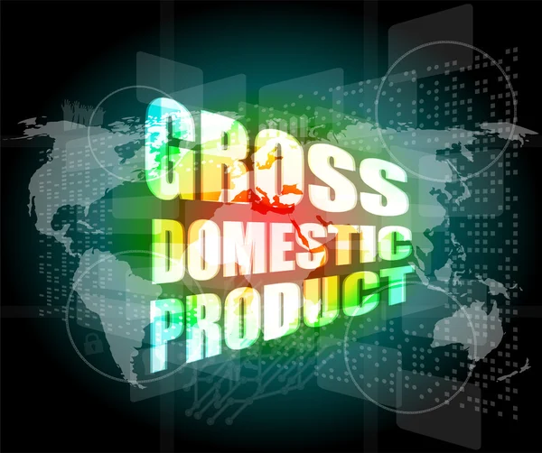 Obchodní koncept: Slovo hrubý domácí produkt na digitální obrazovce — Stock fotografie