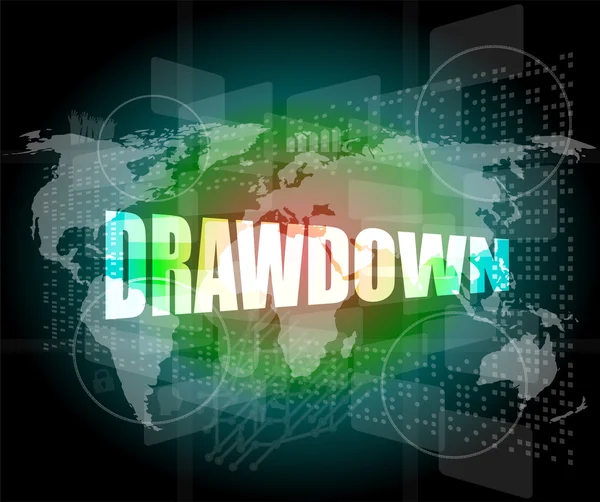 Drawdown word on digital screen — Stock Photo, Image