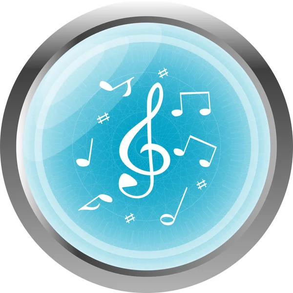 Music round glossy web icon on white background — Stock Photo, Image