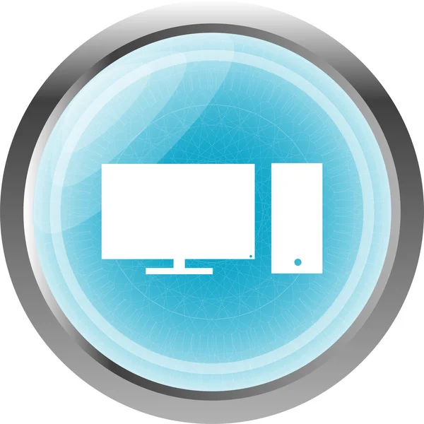 Υπολογιστή pc εικονίδιο κουμπί απομονωθεί σε λευκό — Φωτογραφία Αρχείου