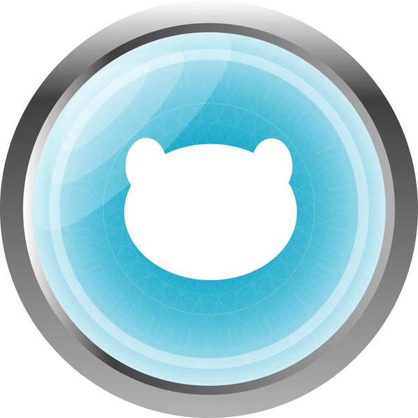 Medvídek hračka hlava web ikona izolované na bílém — Stock fotografie