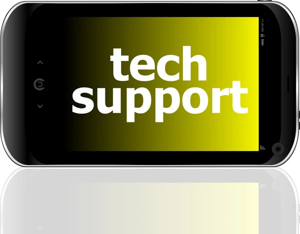 Digitale smartphone met tech support woorden, bedrijfsconcept — Stockfoto