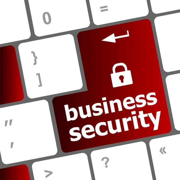 Business security key on the keyboard of laptop computer — Stock Photo, Image