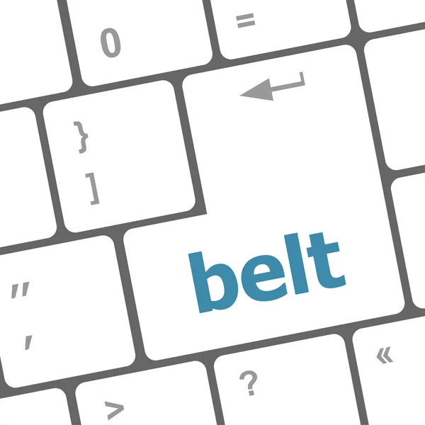 Belt word on keyboard key, notebook computer button — Stock Photo, Image