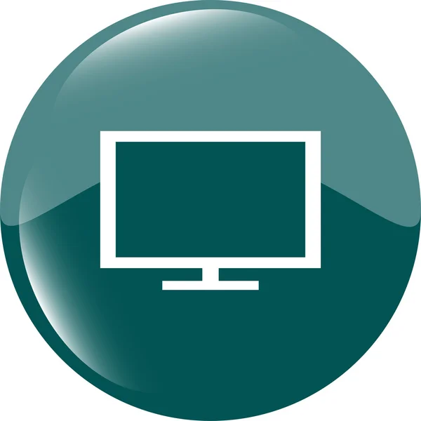 笔记本电脑或监视器符号web按钮图标隔离在白色上 — 图库照片