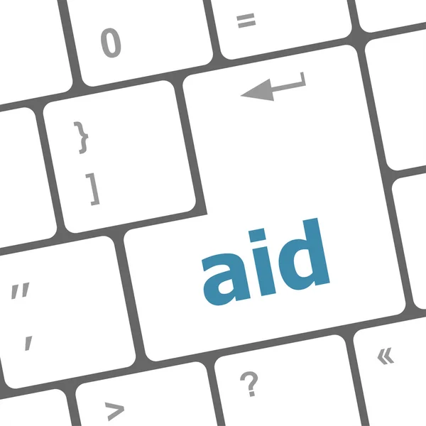 Aid word with key on enter keyboard — Stock Photo, Image