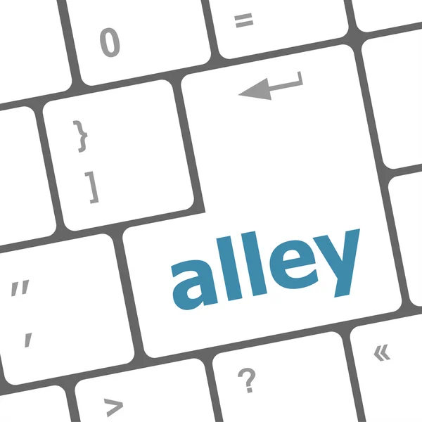 Концепция аллеи с клавишей на клавиатуре — стоковое фото