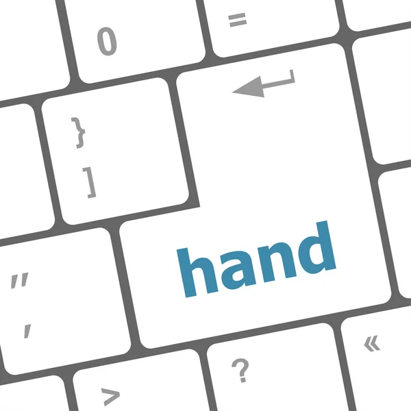 Ручное слово на кнопке клавиши клавиатуры — стоковое фото