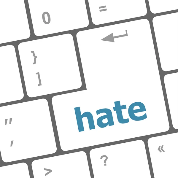 Computer keyboard with words hate on enter button — Stock Photo, Image