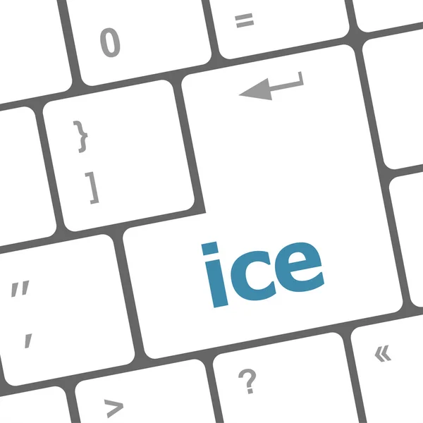 Ice word on computer pc keyboard key — Stock Photo, Image