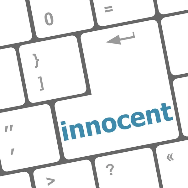 Palabra inocente en la tecla de teclado PC ordenador —  Fotos de Stock