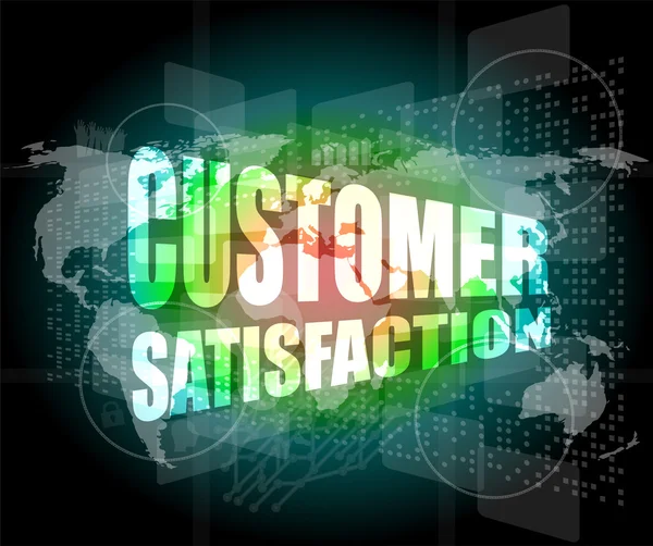 Customer satisfaction word on business digital screen — Stock Photo, Image