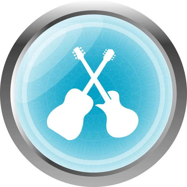 Gitara ikona na białym tle biały, przycisk web — Zdjęcie stockowe