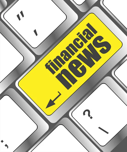 コンピューターキーボードの金融ニュースボタン — ストック写真