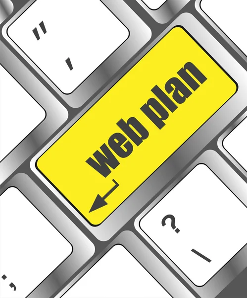 Webb plan koncept med nyckel på dator tangentbord, affärsidé — Stockfoto