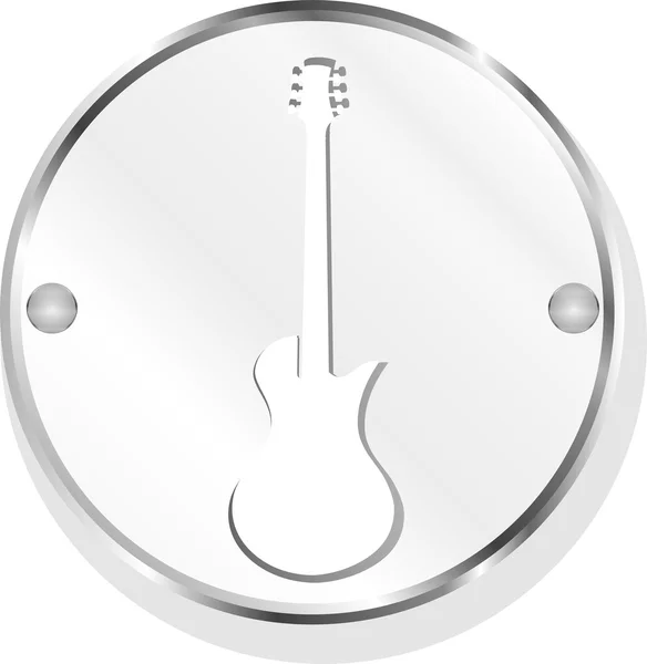 Electric guitar icon button isolated on white — Stock Photo, Image