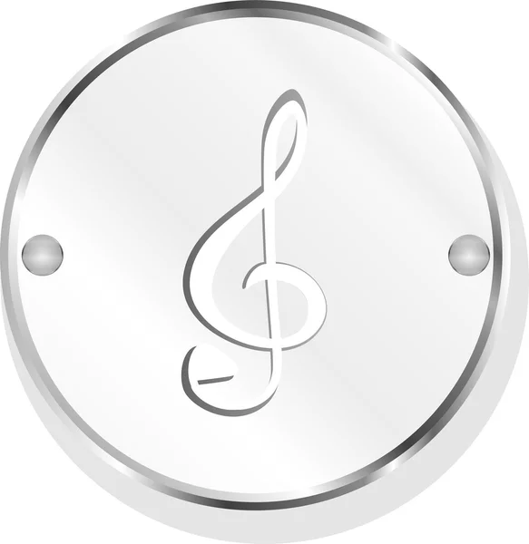 白色背景上的音乐圆圆的光滑的web图标 — 图库照片