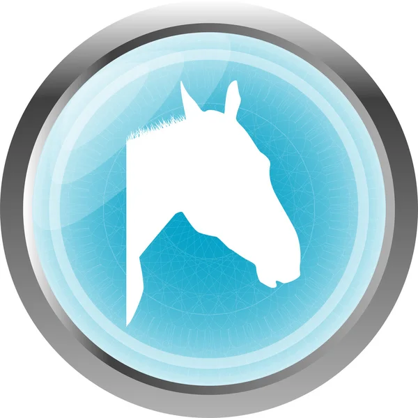 Horse sign button, web icon isolated on white — Stock Photo, Image