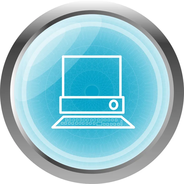 PC computer op web-knop (pictogram) geïsoleerd op wit — Stockfoto