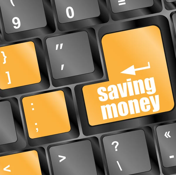 Geld sparen für Investitionskonzept mit blauer Taste auf der Computertastatur — Stockfoto
