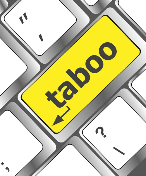 Datornycklar stavar ordet tabu — Stockfoto