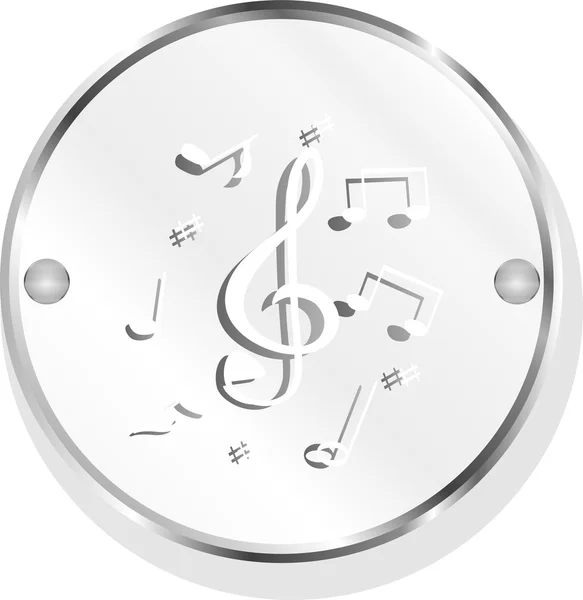 Musica rotonda icona web lucido su sfondo bianco — Foto Stock