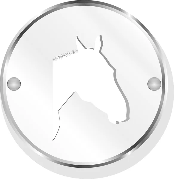 Botón de signo de caballo, icono web aislado en blanco —  Fotos de Stock