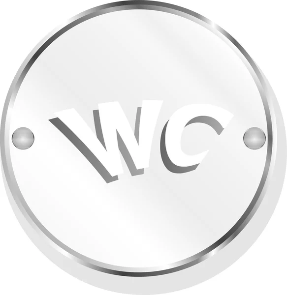 Wc ikona, przycisk sieciowy izolowany na białym — Zdjęcie stockowe