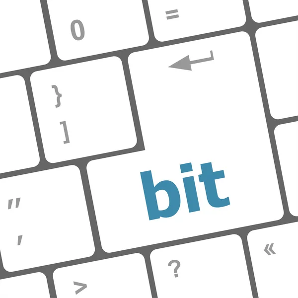 Bit enter button on computer pc keyboard key — Stock Photo, Image