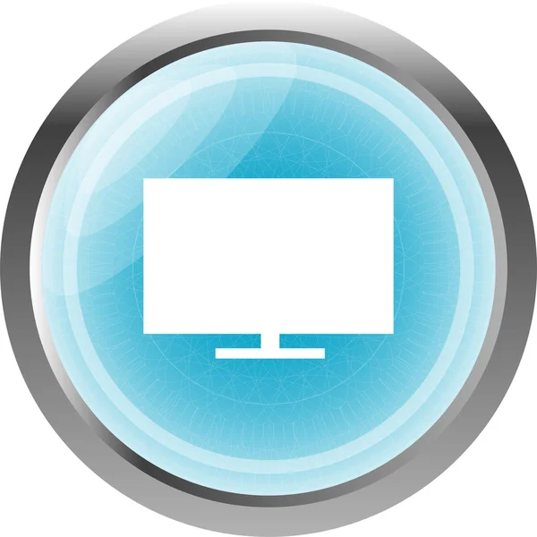 Tv icon button, design element isolated on white — Stock Photo, Image