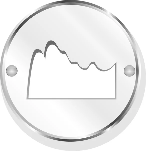 Beyaz arkaplanda izole edilmiş parlak web simgesi üzerindeki dağ — Stok fotoğraf