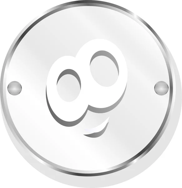 Sorrir ícone do rosto botão, cara engraçada para web — Fotografia de Stock