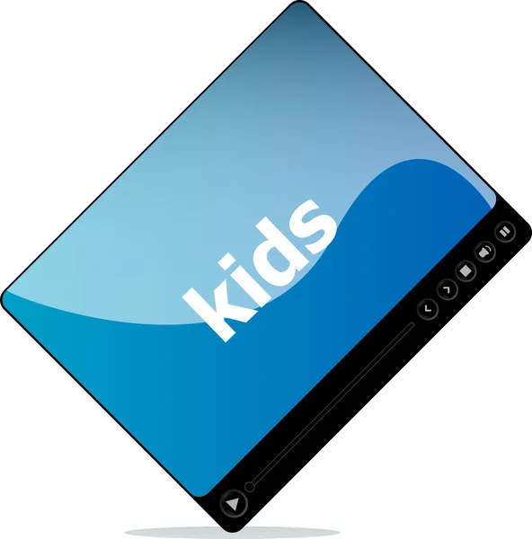 Video movie media player with kids on it — Stock Photo, Image
