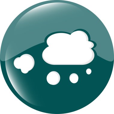 İnternet sitesindeki beyaz bulut beyaz üzerine izole edilmiş