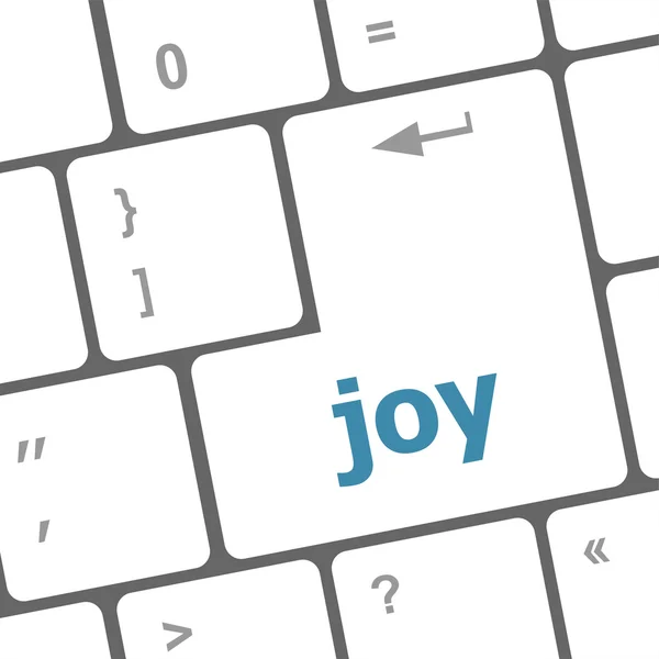 Joy word on computer keyboard pc key — стоковое фото