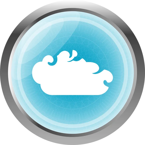 Λευκό σύννεφο στο εικονίδιο του διαδικτύου απομονωμένο σε λευκό — Φωτογραφία Αρχείου