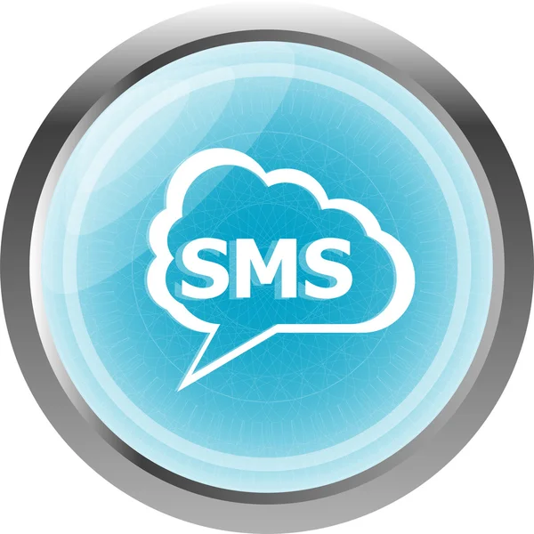 Sms glossy web icon isolated on white background — Stock Photo, Image