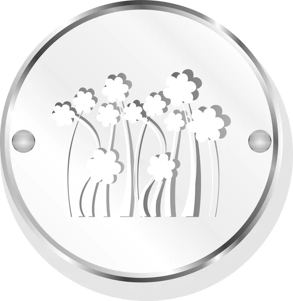Przycisk ikonę web kwiat na białym tle — Zdjęcie stockowe