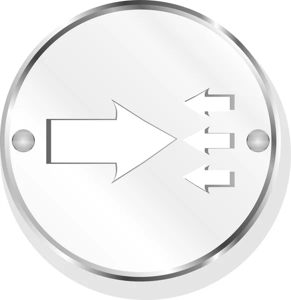 Freccia icona pulsante web isolato su bianco — Foto Stock