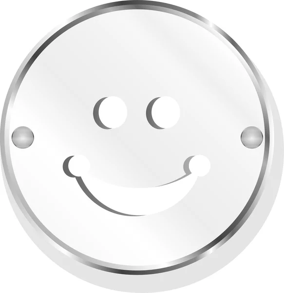 Icono de sonrisa botón brillante aislado en blanco — Foto de Stock