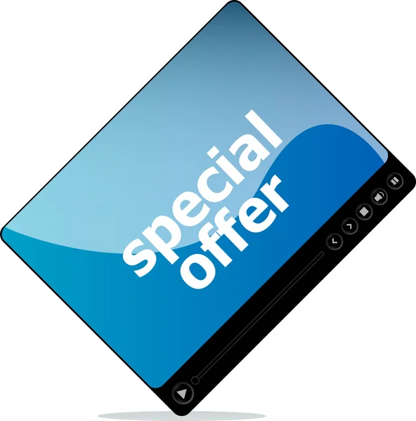 Reproductor multimedia de vídeo con oferta especial —  Fotos de Stock