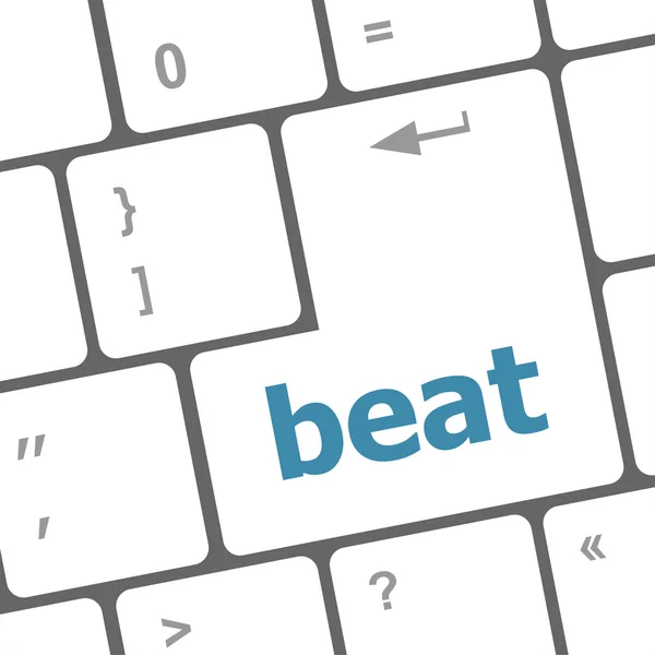 Beat word na klawiszu klawiatury, przycisk komputera notebooka — Zdjęcie stockowe