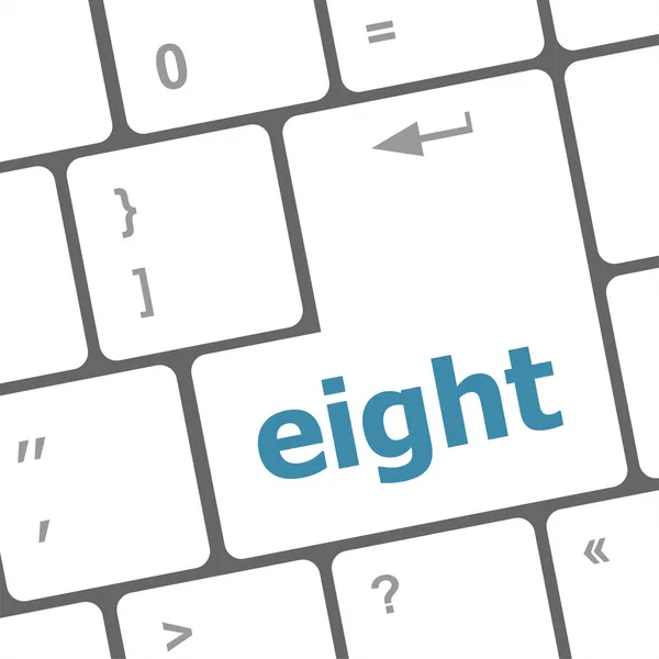 Enter keyboard key with eight button — стоковое фото